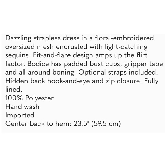 NWT Bebé Strapless Dress Size 8 - Picture 13 of 16